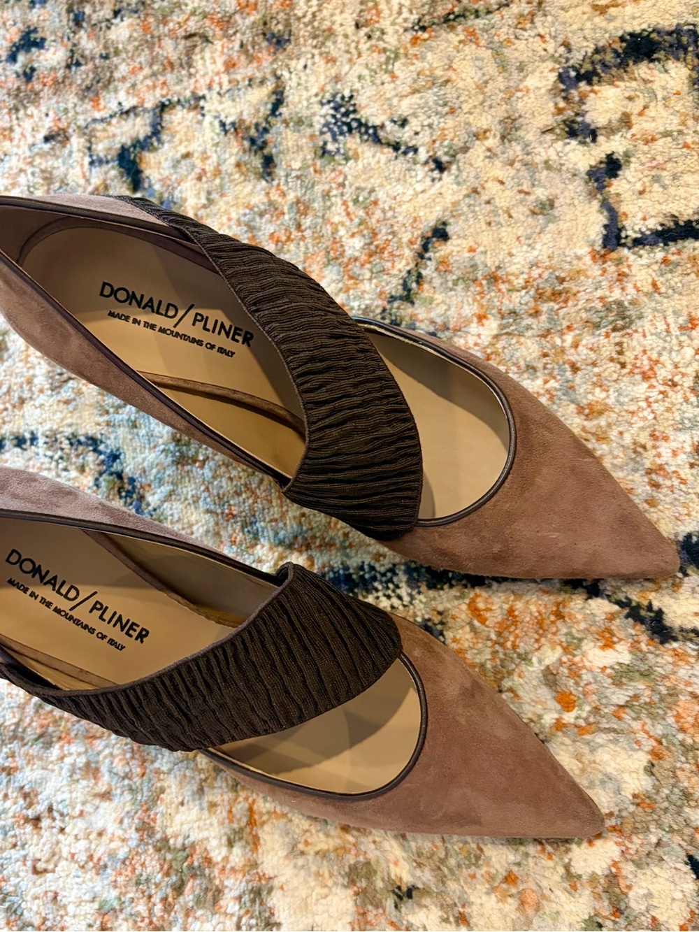 Donald J. Pliner Made in Italy Suede Fringe Block Heel Pumps Size 7M